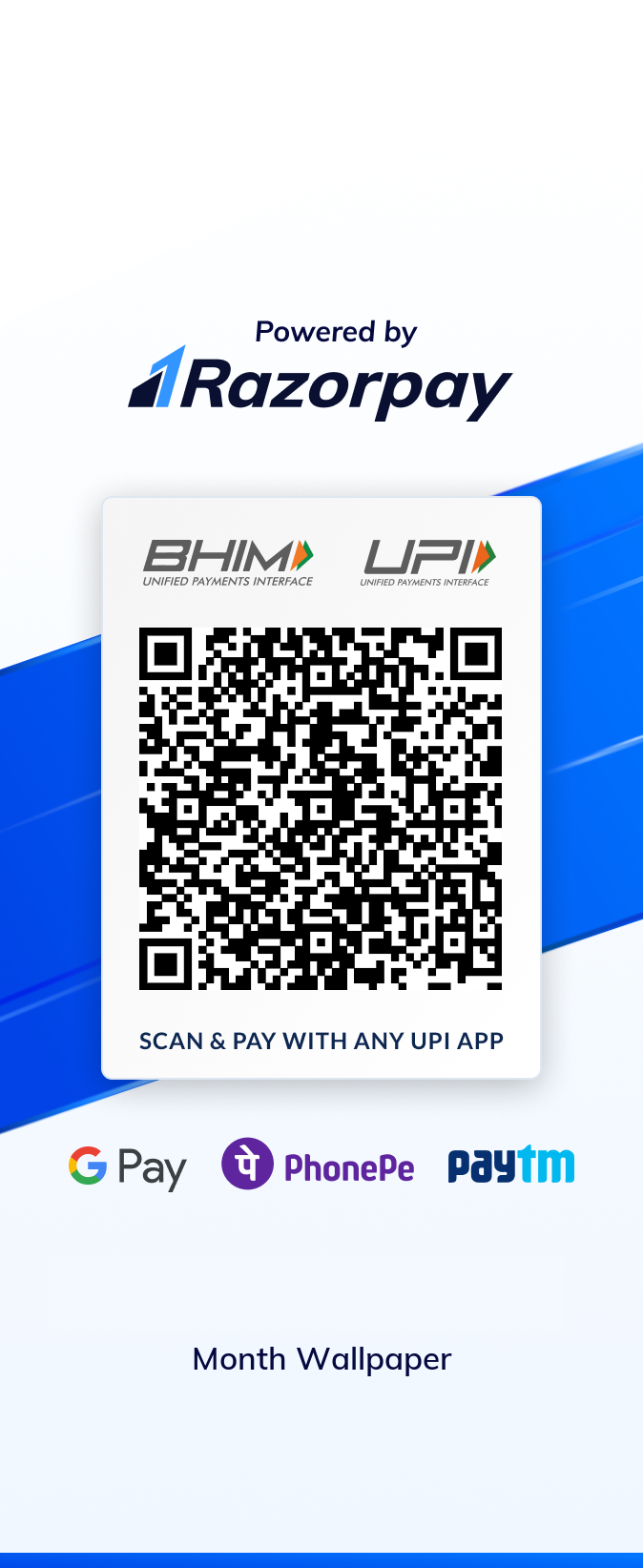 Razorpay UPI payment QR code